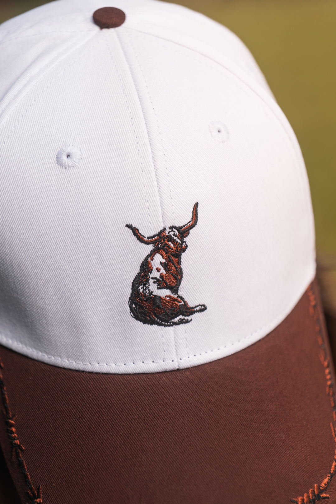 Prairie Bull - Embroidered Unisex Western Cap Rustic Brown