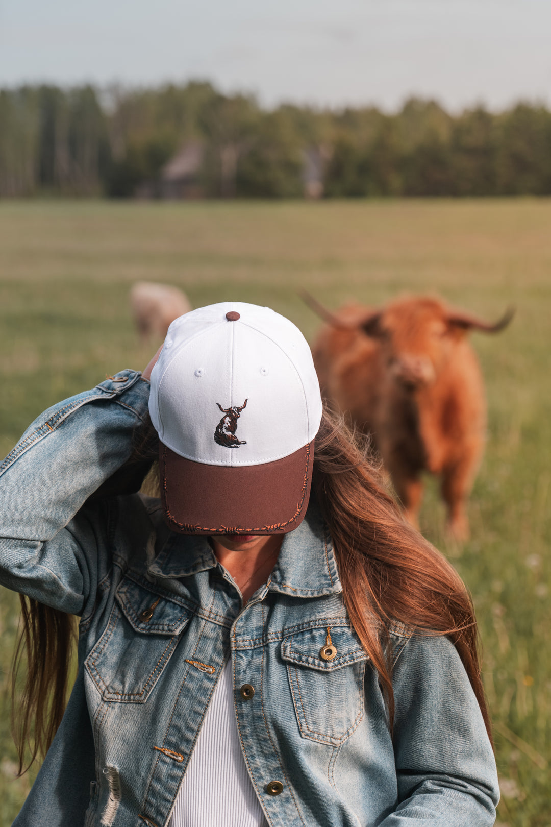 Prairie Bull - Embroidered Unisex Western Cap Rustic Brown