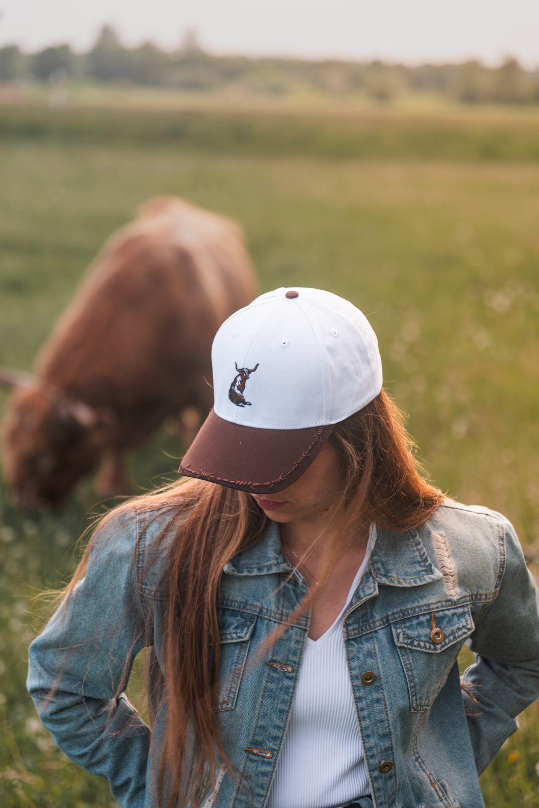 Prairie Bull - Embroidered Unisex Western Cap Rustic Brown