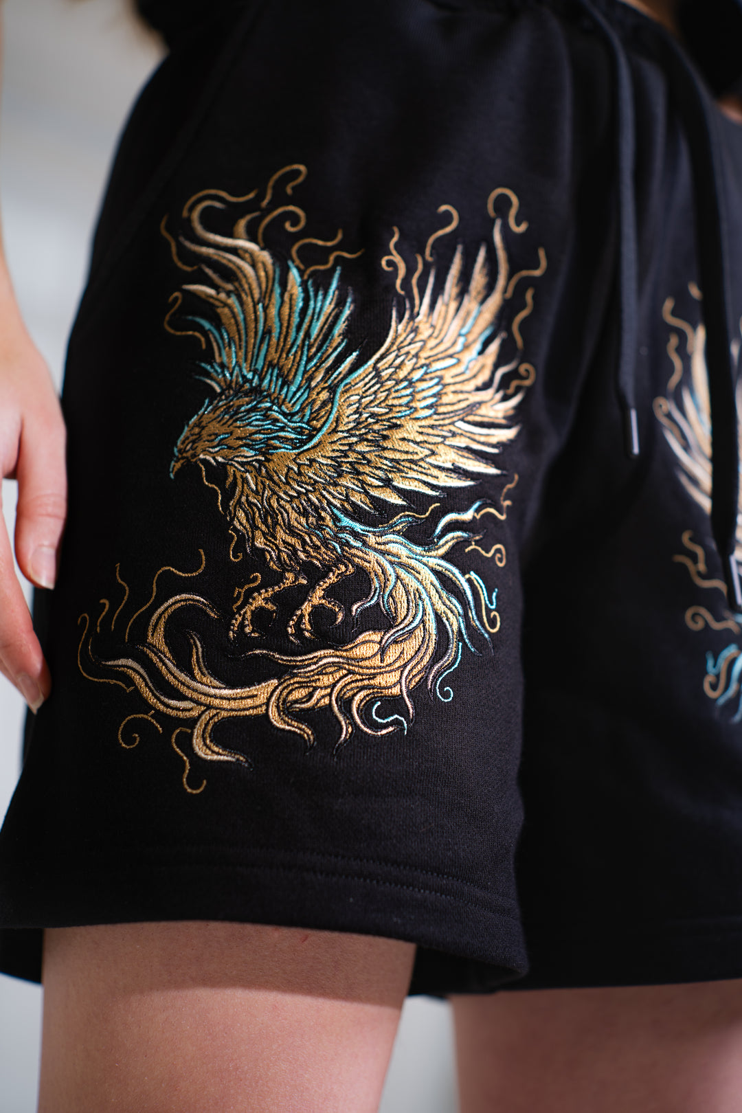 Golden Phoenix - Embroidered Unisex Shorts - Heavy Cotton