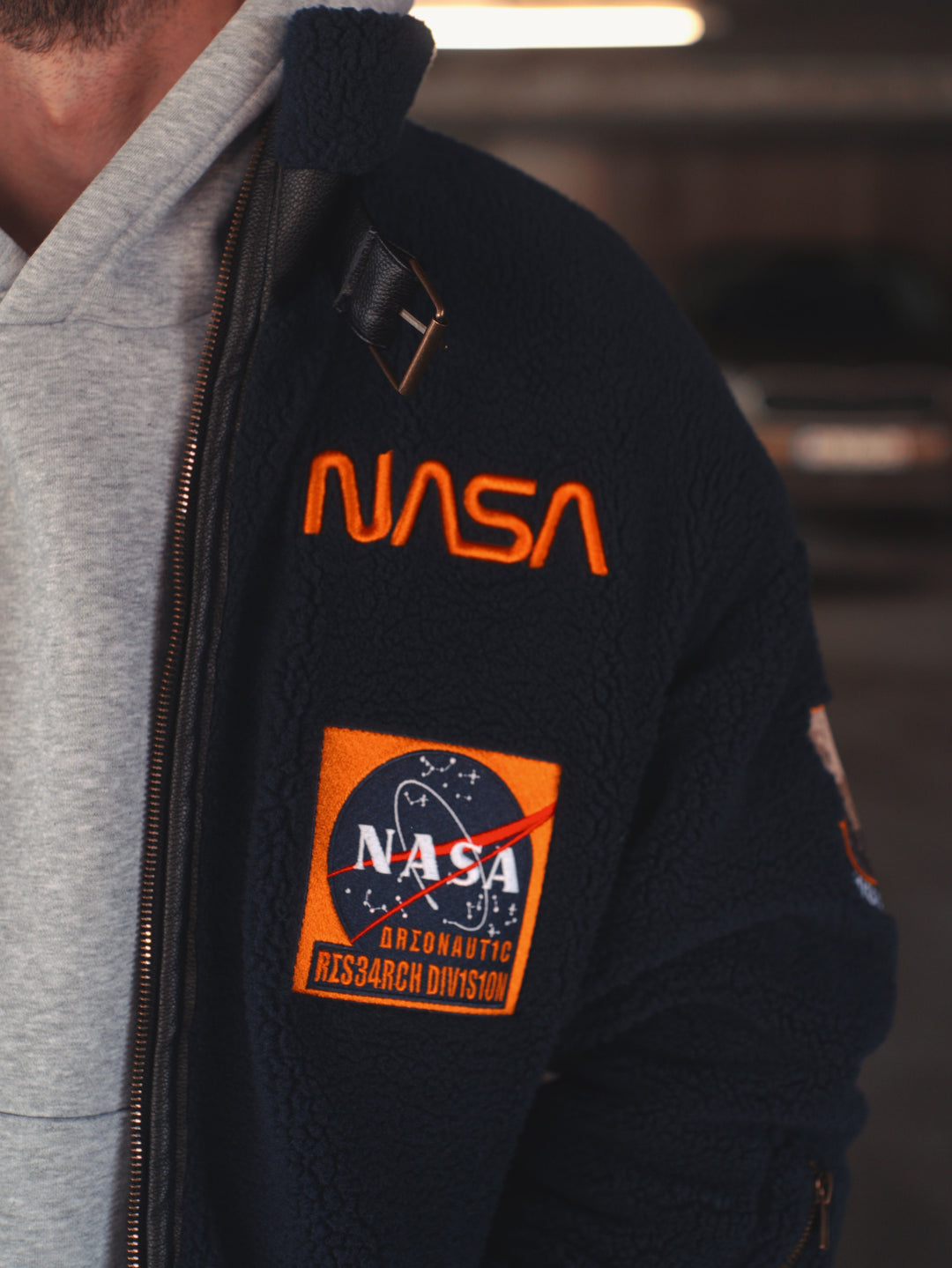 NASA Aviator Embroidery Jacket - Unisex, Cosmic Ink