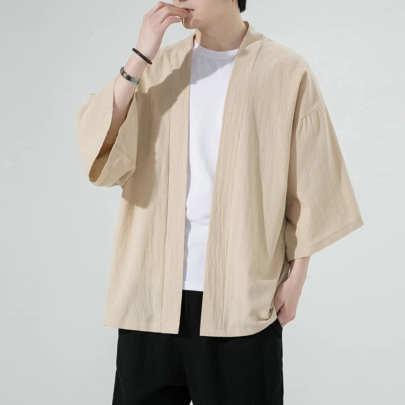 Japanese Cardigan Kimono Collection, Linen/Cotton Top