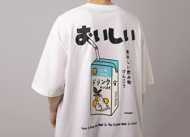 Japanese T-Shirt Kanji Drink, Unisex