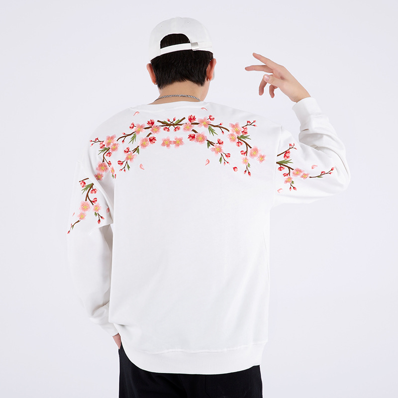 Embroidered Sakura Sweater, Japan Street Style (Unisex)