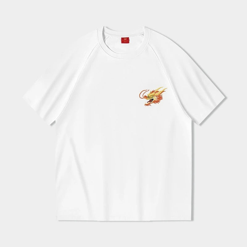 Oriental Dragon Embroidery T-Shirt