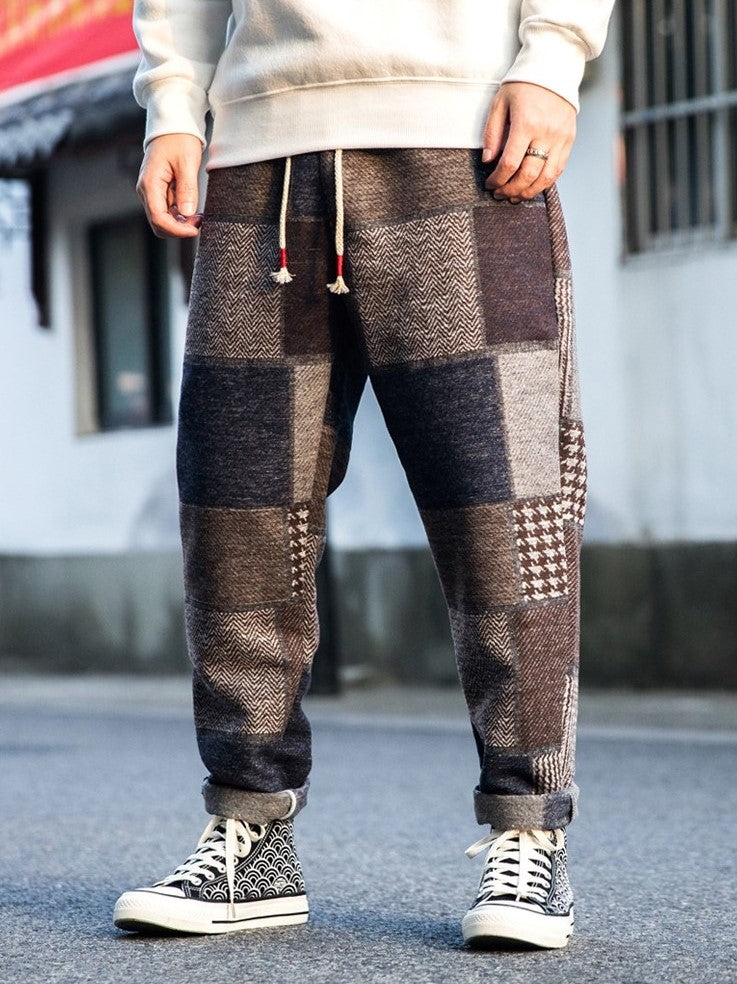 Lockere Haremshose aus Wolle - Retro Streetwear