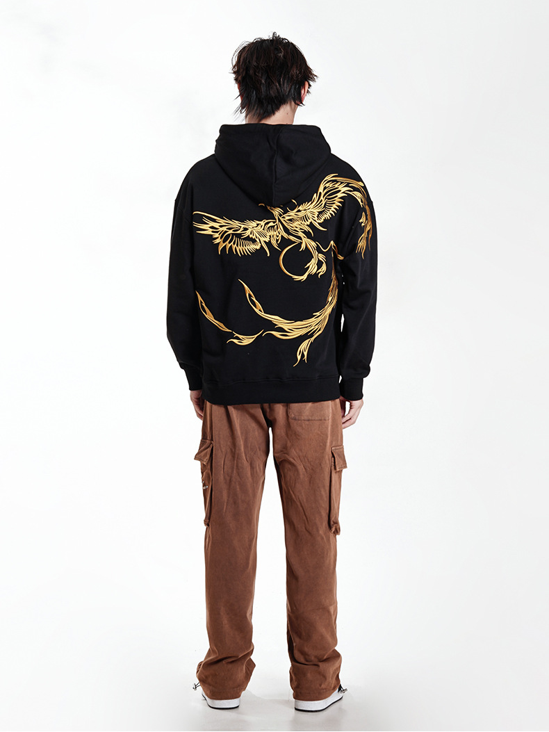 Golden Phoenix Embroidered Hoodie