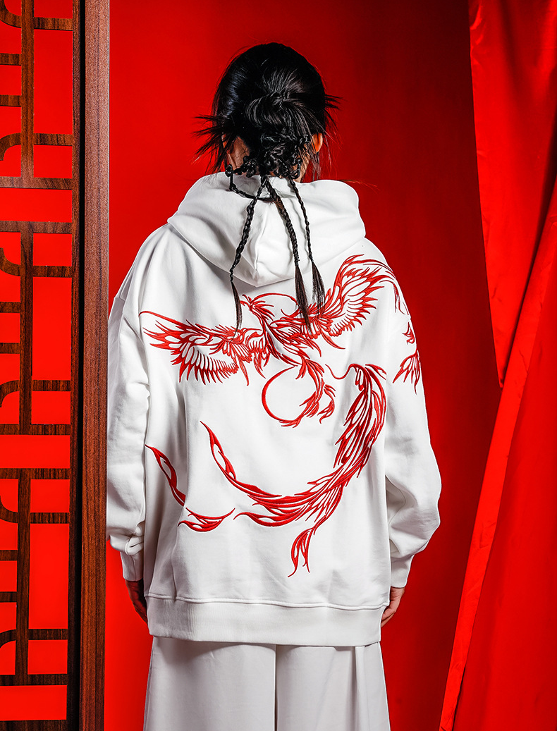 Golden Phoenix Embroidered Hoodie