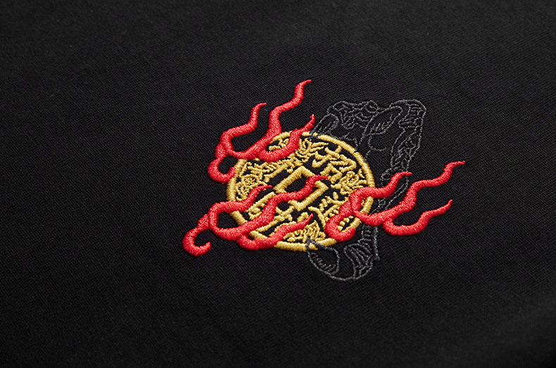 Dark Dragon Embroidery T-Shirt