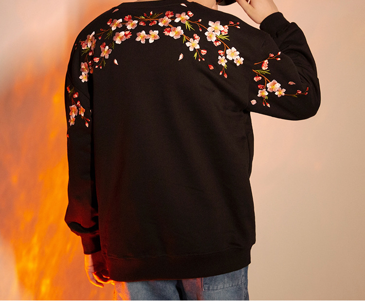 Embroidered Sakura Sweater, Japan Street Style (Unisex)