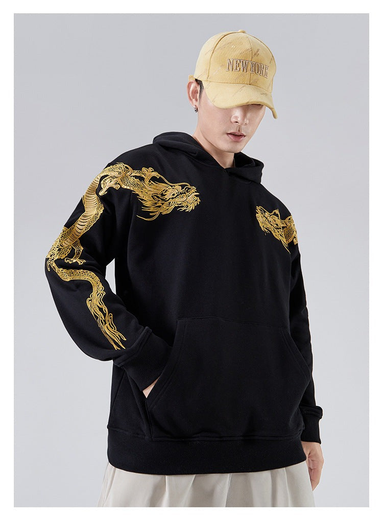 Golden Dragon Embroidery Unisex Hoodie
