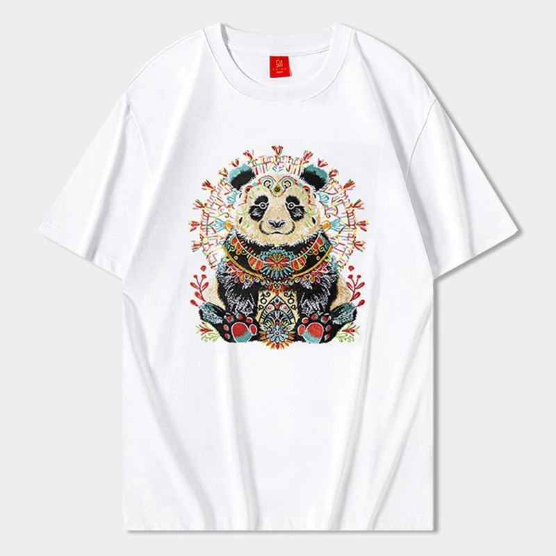 Panda Heavy Embroidery T-Shirt
