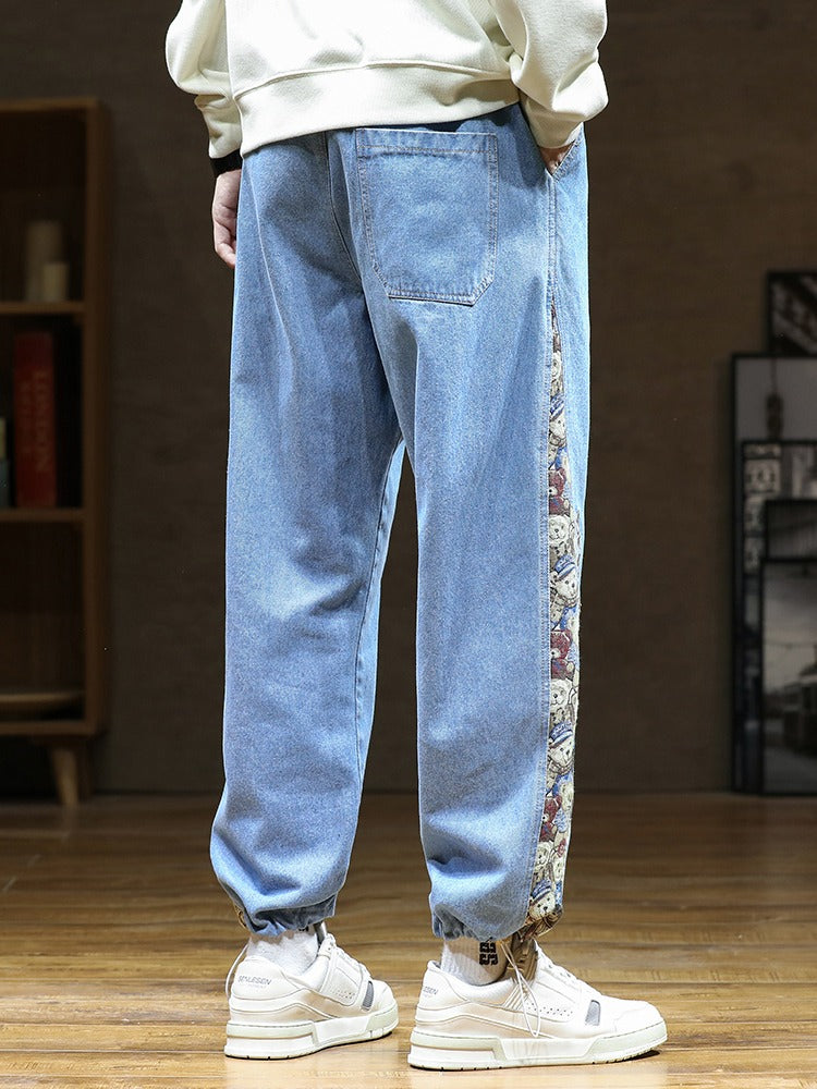 Baggy Embroidered Jeans - Bears