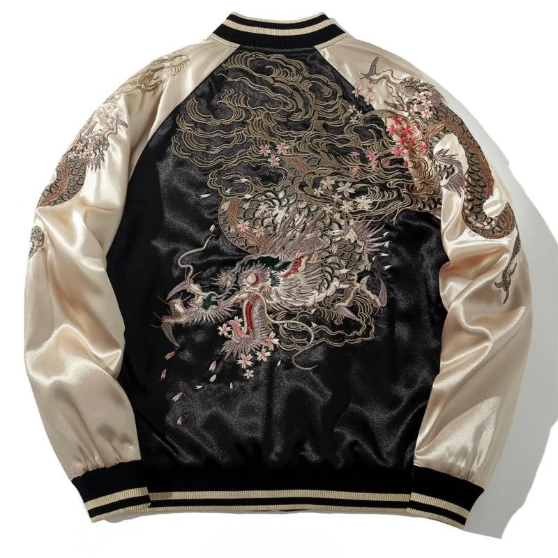 Sukajan-Jacke mit Mythical Beasts-Stickerei