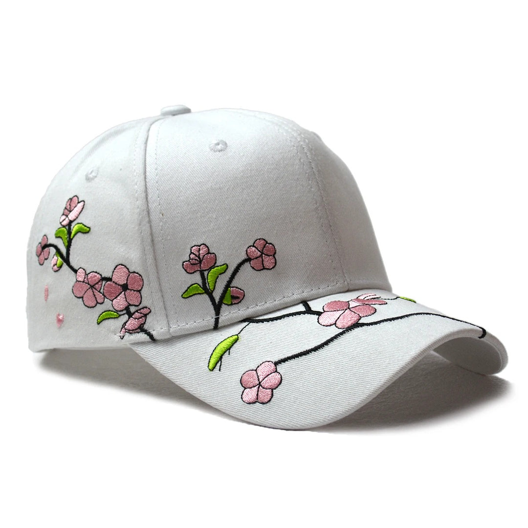 Embroidered Baseball Cap Flowers