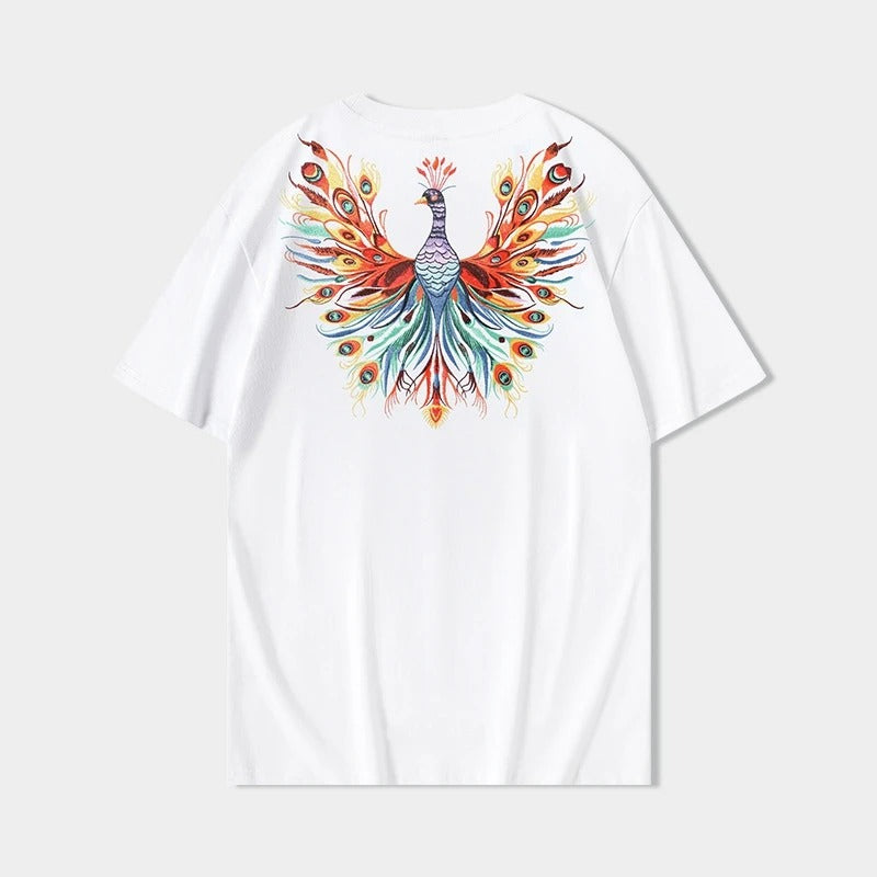 Peacock Embroidery T-Shirt