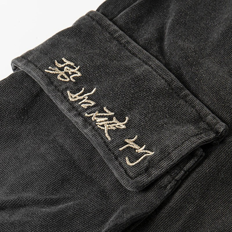 Pantalones de algodón bordados - Estilo streetwear