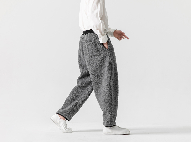 Pantalones de estilo japonés similares a la lana - Ropa de calle retro