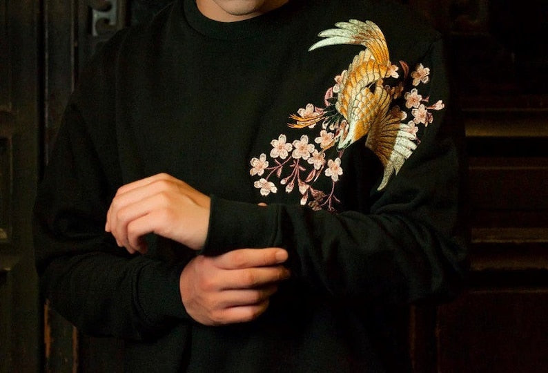 Crane - Sakura Embroidered Sweatshirt