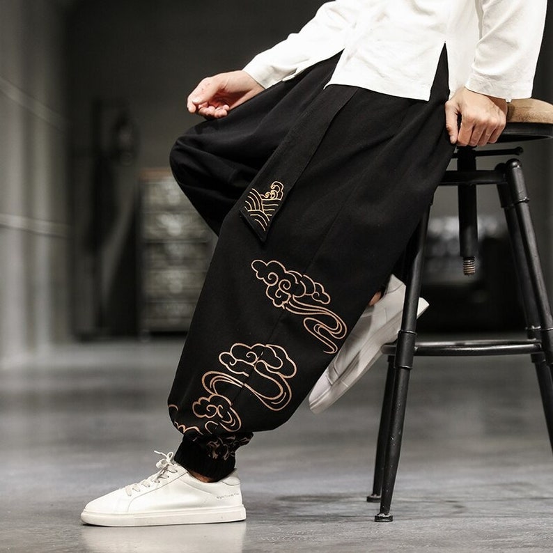 Embroidered Baggy Harem Pants