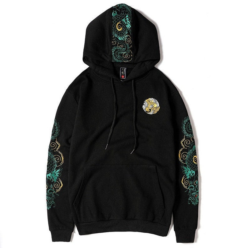 dragon embroidered hoodie