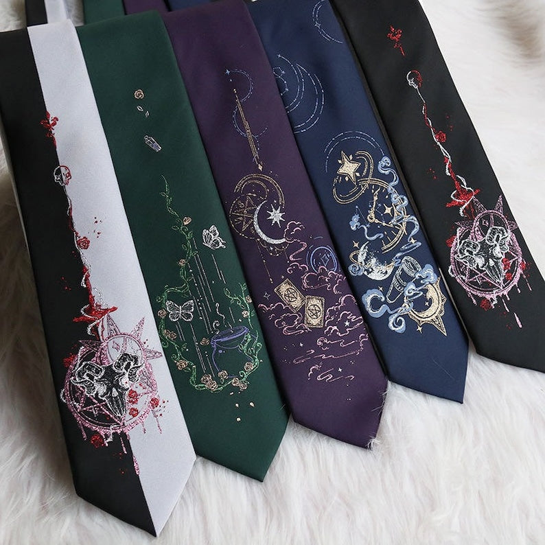 Embroidered Japanese Pattern Ties - Dreams