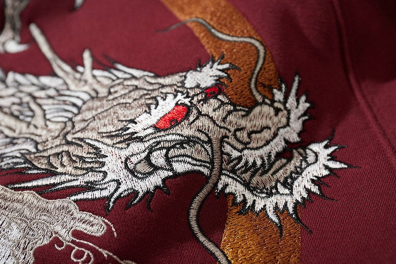 Sakura Dragon Embroidered Hoodie