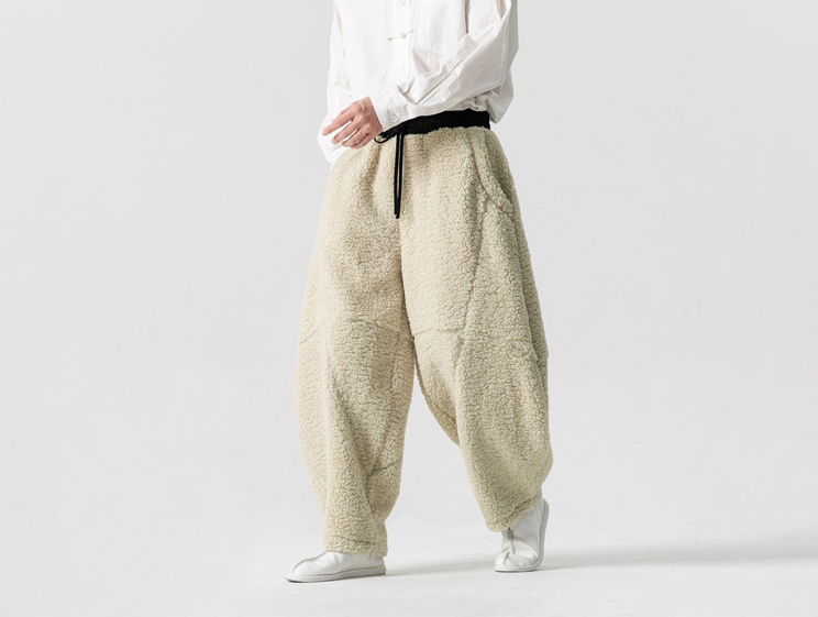 Pantalones de estilo japonés similares a la lana - Ropa de calle retro