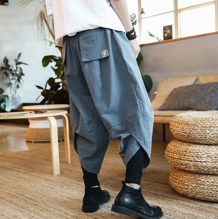 Embroidered Layered Pants- Japanese Streetwear