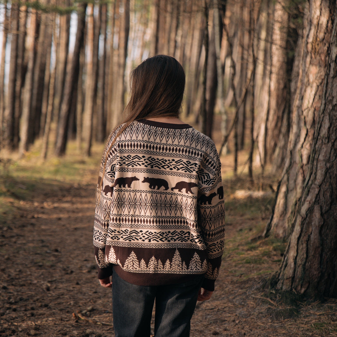 ''Nomad'' Knitted Pattern Sweater - Unisex