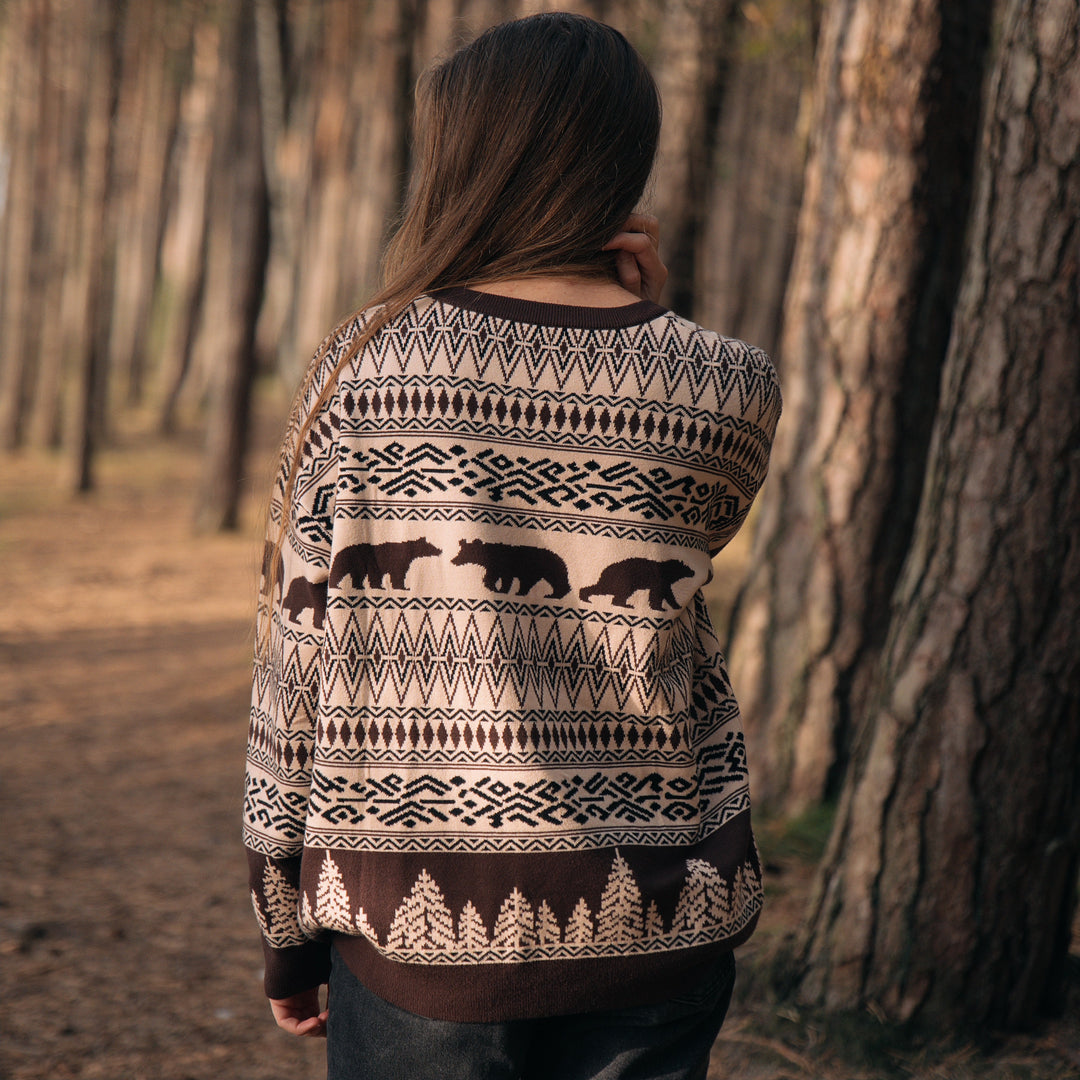 ''Nomad'' Knitted Pattern Sweater - Unisex