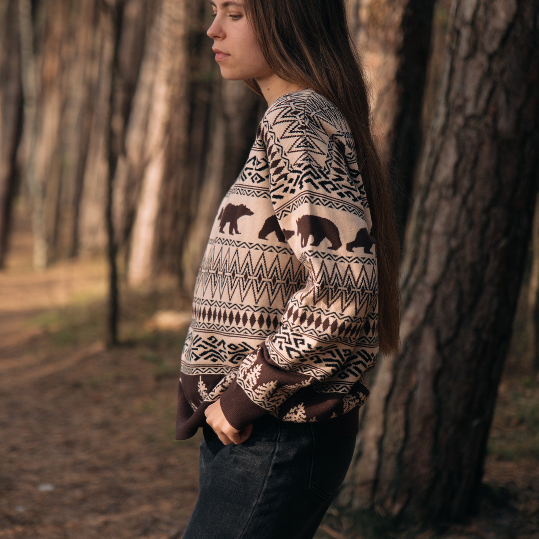 ''Nomad'' Knitted Pattern Sweater - Unisex