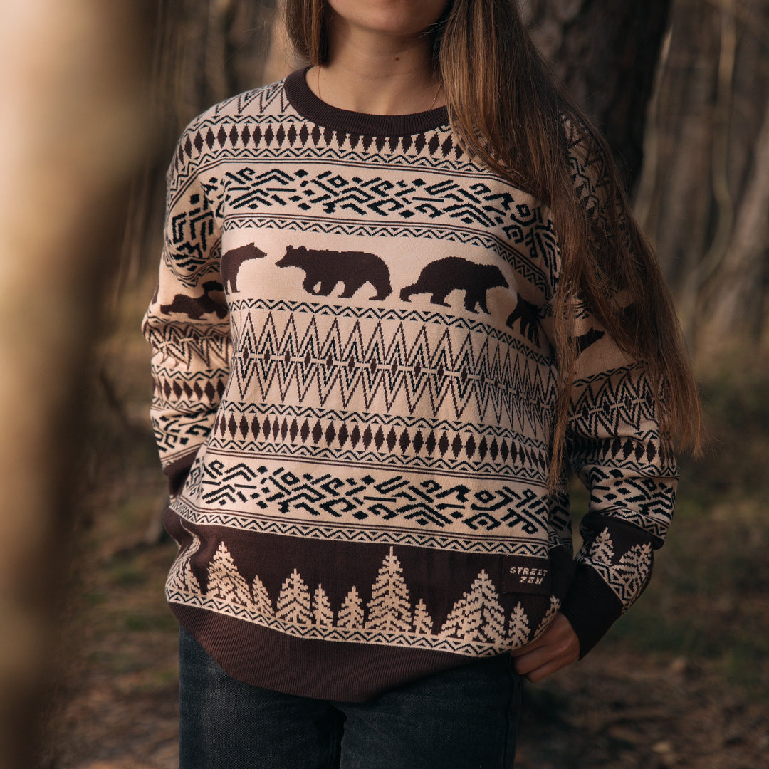 ''Nomad'' Knitted Pattern Sweater - Unisex
