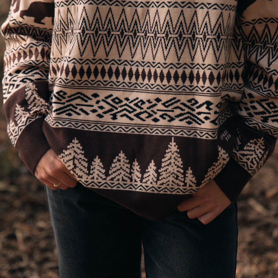 ''Nomad'' Knitted Pattern Sweater - Unisex