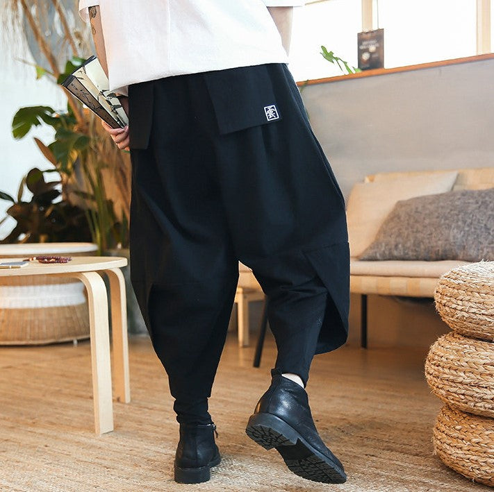 Embroidered Layered Pants- Japanese Streetwear