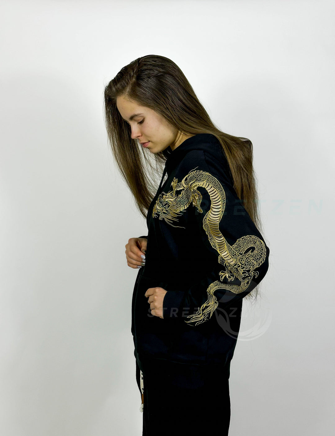Golden Dragon Embroidery Unisex Hoodie