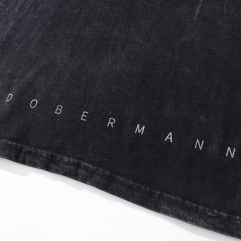 Gewaschenes T-Shirt Dobermann in Übergröße