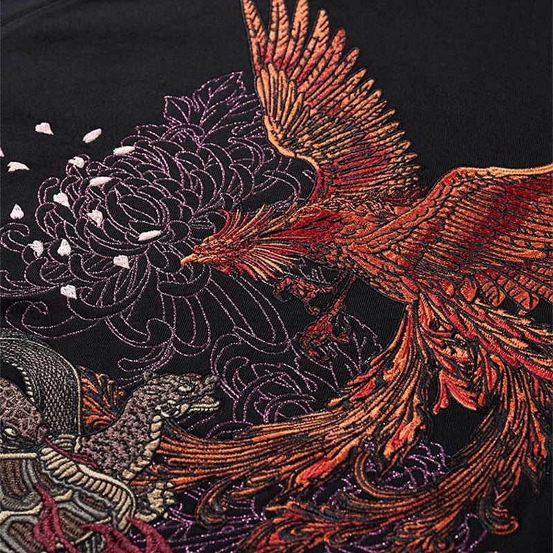 Japanese Mythological Embroidery Yokosuka Hoodie