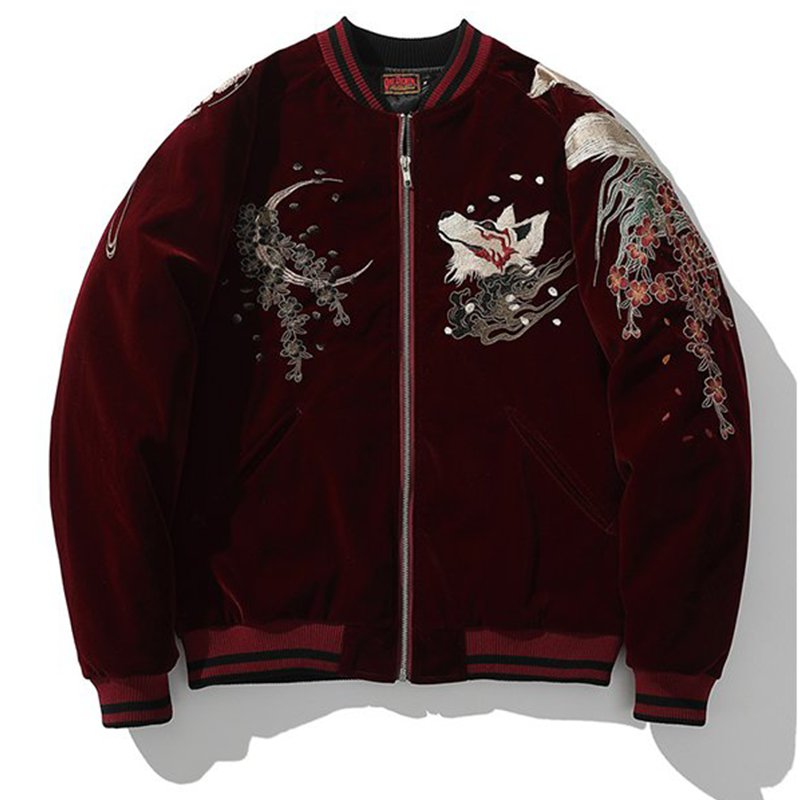 Embroidery Velvet Jacket - Nine Tail Fox – streetzen