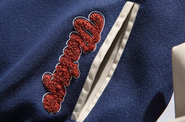 Vintage Embroidered Letter Baseball Jacket