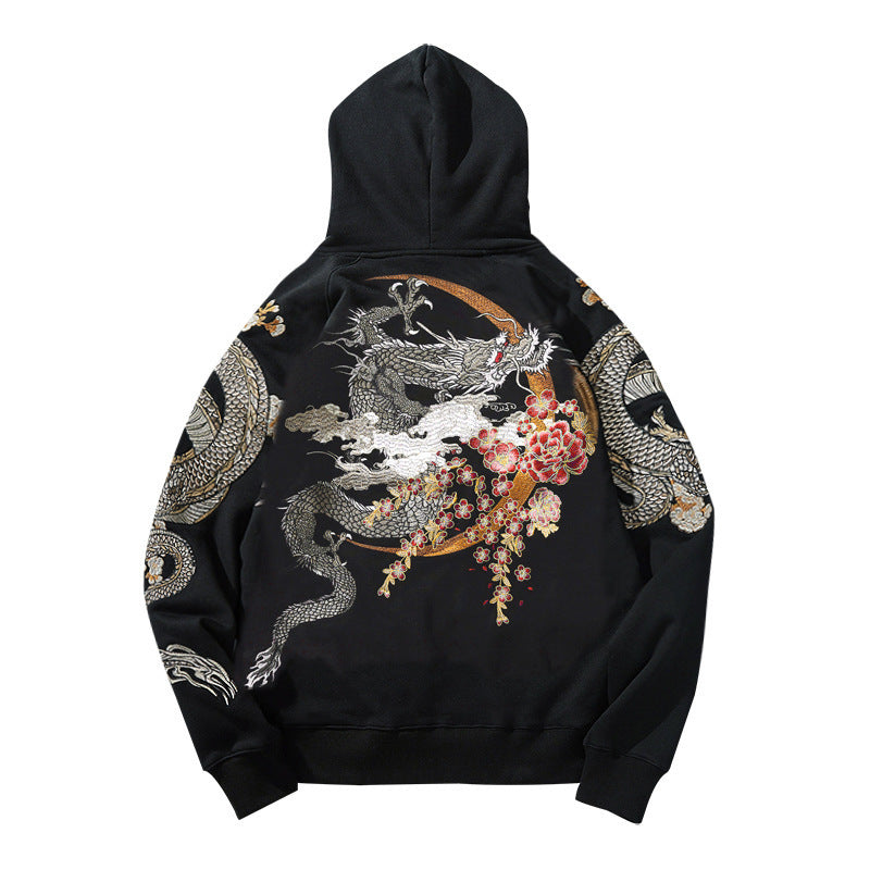 Embroidered dragon hoodie