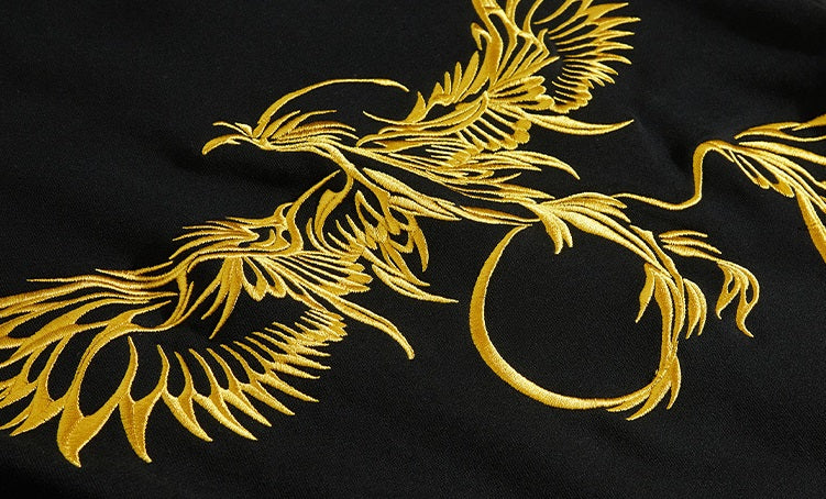 Golden Phoenix Embroidered Hoodie