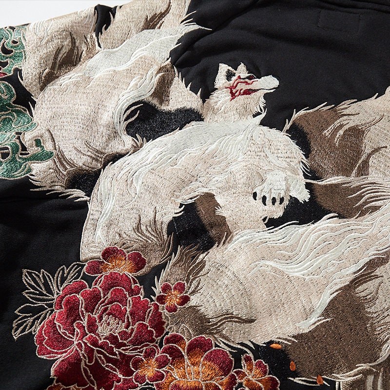 トップス Drhiluluk Heavy Embroidery Hoodie - Fox Streetstyle – streetzen