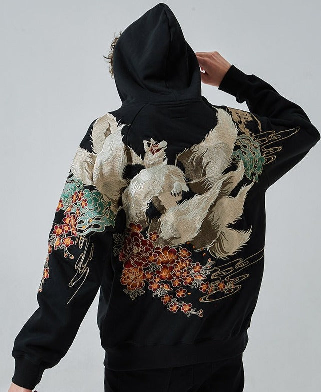 ☆shilo☆ Heavy Embroidery Hoodie - Fox Streetstyle – streetzen