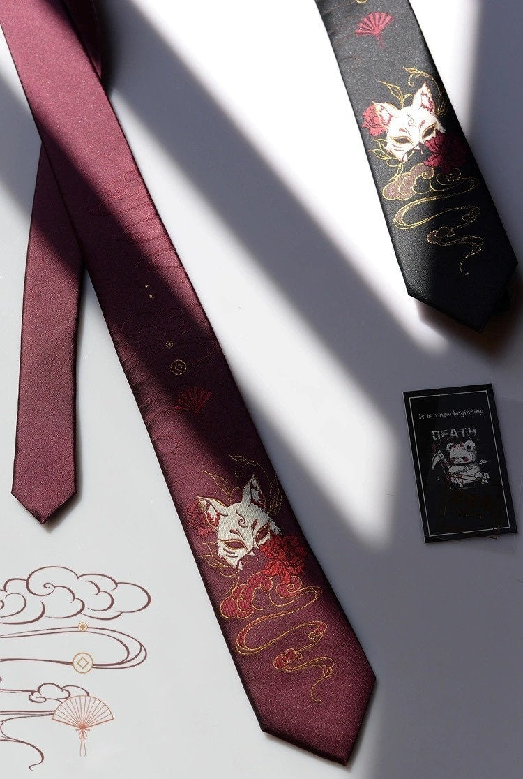 Embroidered Nine Tail Fox Tie