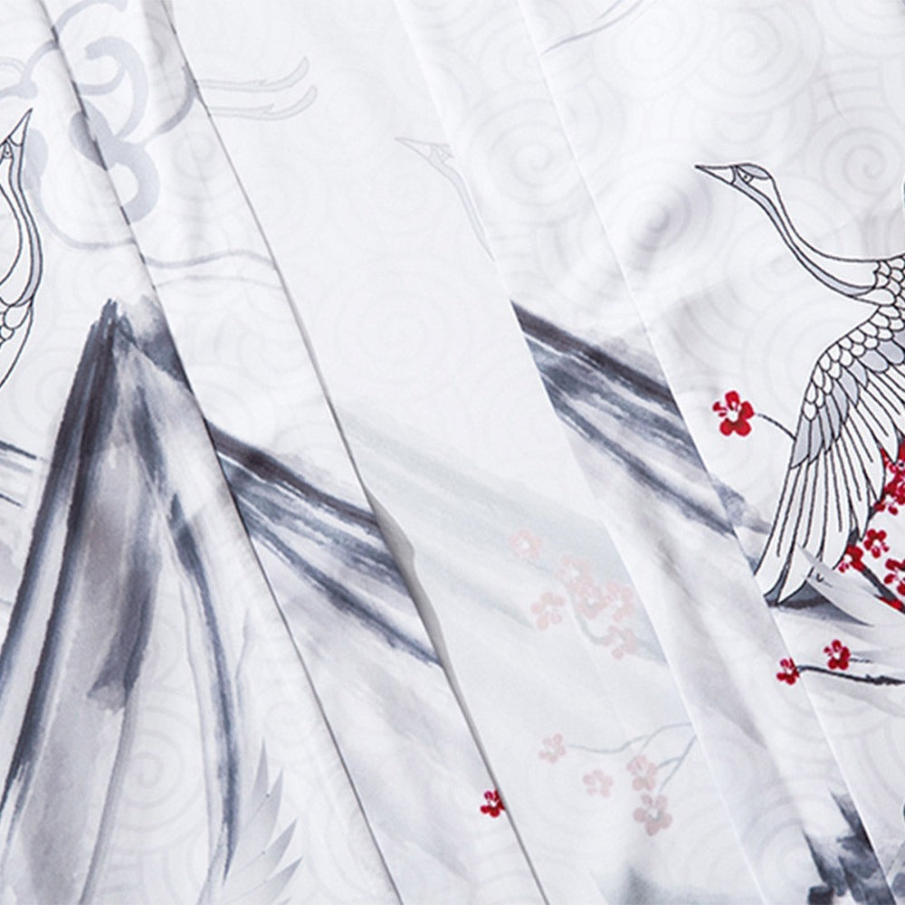 White Crane Kimono, Japanese Robe